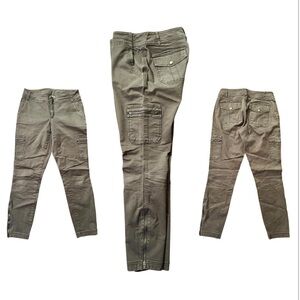 Athleta Cargo Ankle Pants Women’s Size 0 Taupe Utility Stretch Zip Pockets